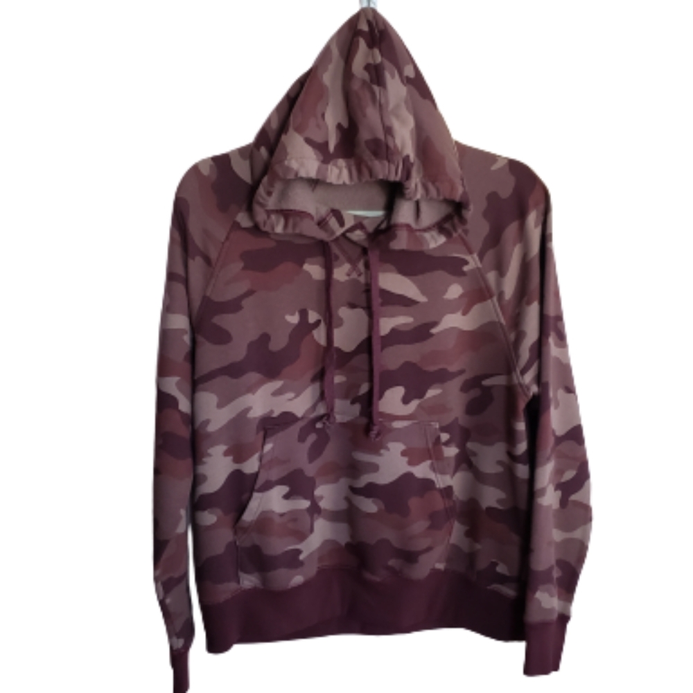 Old Navy Maroon Camo Hooded Sweatshirt Size M